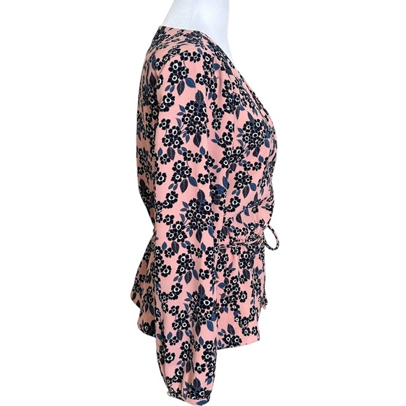 J. Crew Women’s V-Neck Long Sleeve Peplum Blouse Pink Size 6 - Picture 5 of 15